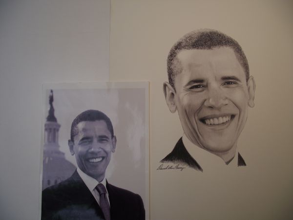 Example of Photo to Portrait - Barack Obama